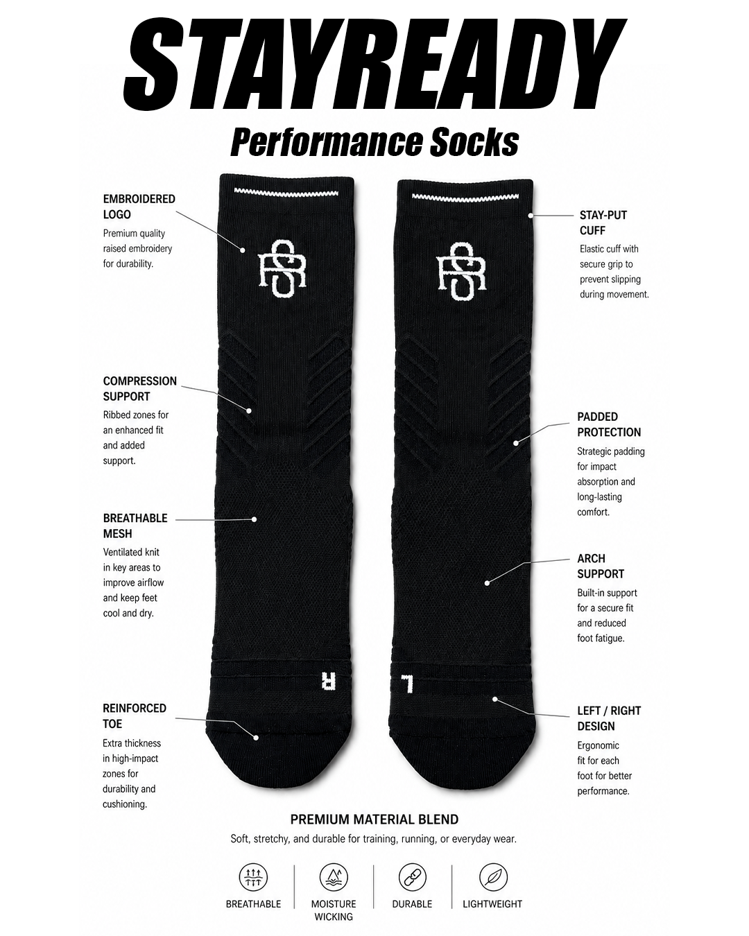STAY READY PERFORMANCE SOCKS (2-Pack